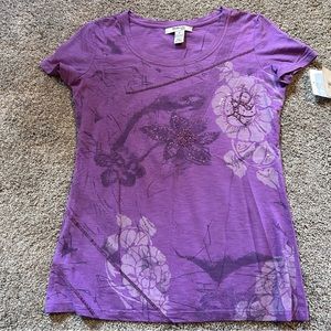 NWT Style& Co lilac beaded tee
